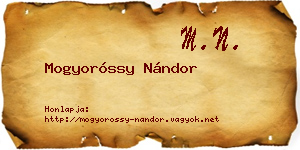 Mogyoróssy Nándor névjegykártya