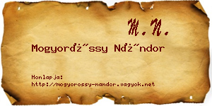Mogyoróssy Nándor névjegykártya