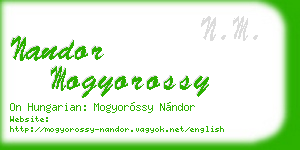 nandor mogyorossy business card