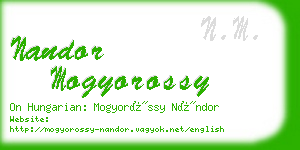 nandor mogyorossy business card